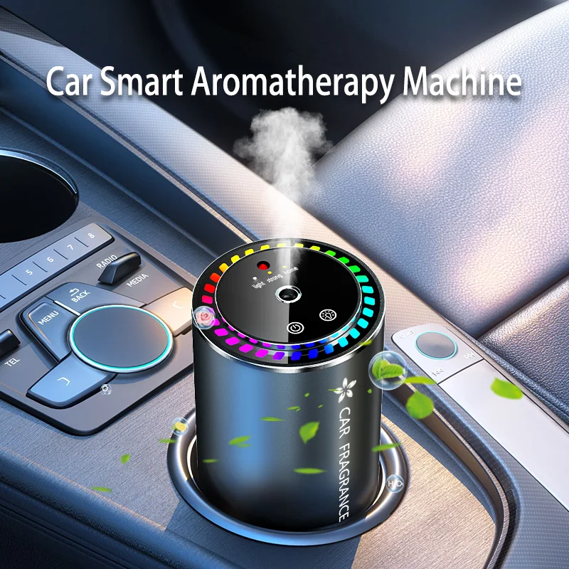 Car mounted perfume aromatherapy automatic spray odor removal aluminum alloy metal colorful atmosphere light star ceiling