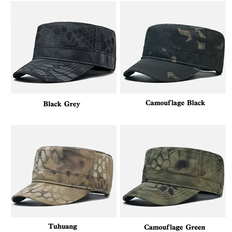 Flat Top Python Pattern Hat Men Spring and Autumn Thin Quick-Dry Baseball Cap Outdoor Travel Waterproof and Sun Protection