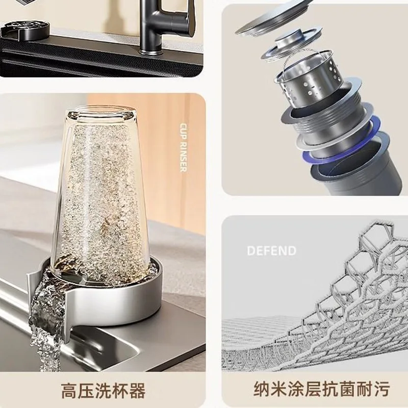 Stainless steel sink vegetable basin large single slot thickened 5mm household kitchen vegetable basin dishwashing sink under th