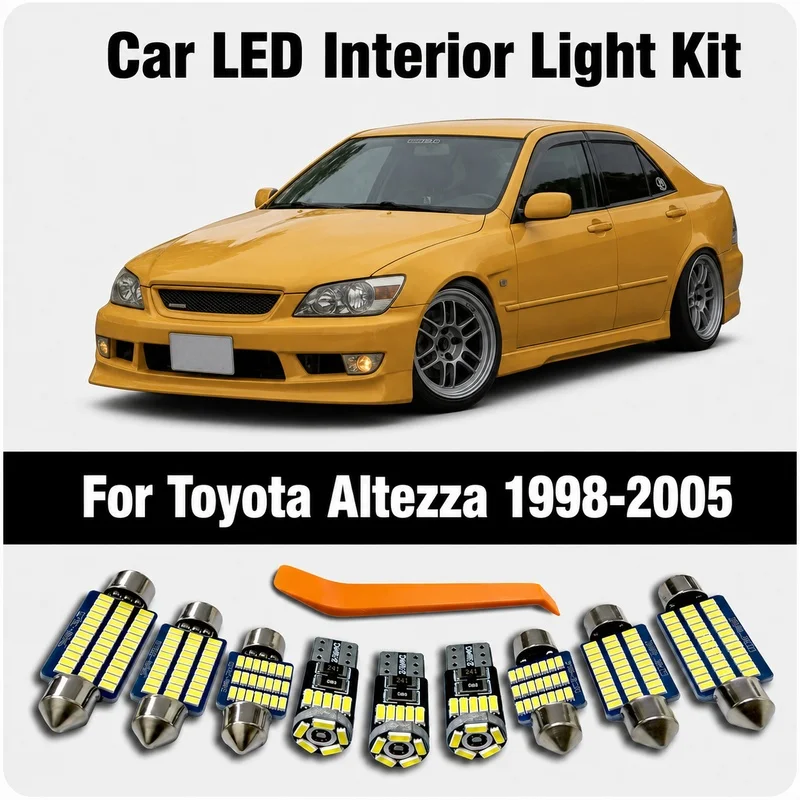 13Pcs LED Interior Light License Plate Bulb Kit For Toyota Altezza 1998 1999 2000 2001 2002 2003 2004 2005 Accessories