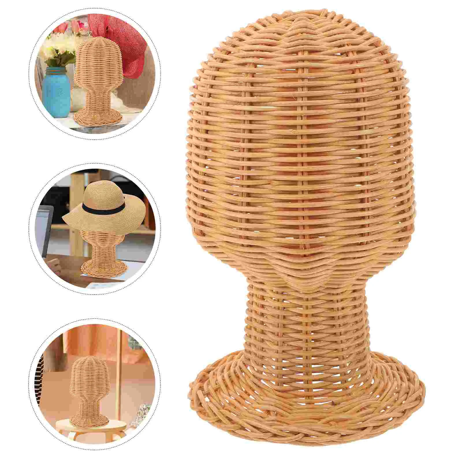 

Rattan Hat Stand Holder Hats Baseball Cap Stands for Display Rack Decoration