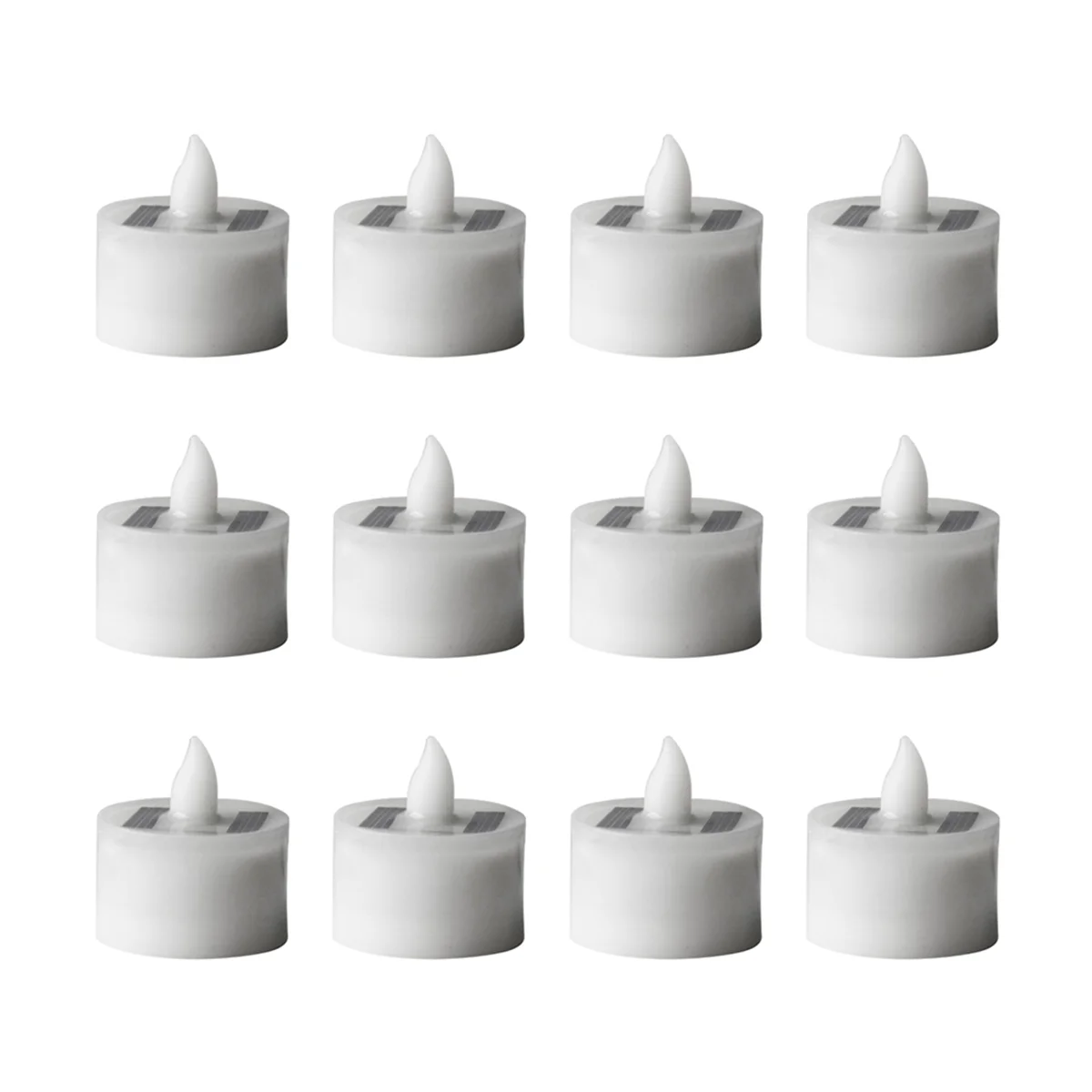 

12Pcs Solar Tea Lights LED Candles Waterproof Rechargeable Candles for Party Garden Home Decor