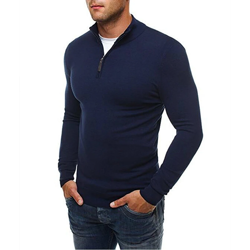 MRMT 2024 Brand New Men\'s Sweatshirts Leisure Zipper Fashion Solid Color Pullover for Male High-collar Sweater Sweatshirt