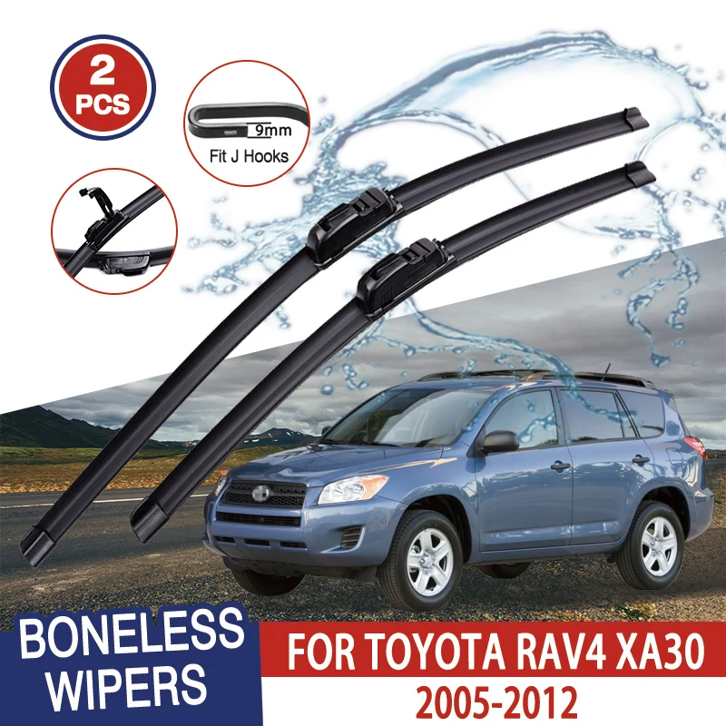 

For TOYOTA RAV4 XA30 2005-2012 Car Windshield Wiper U-type Soft Rubber Frameless Bracketless Car Wipers 24"+16"