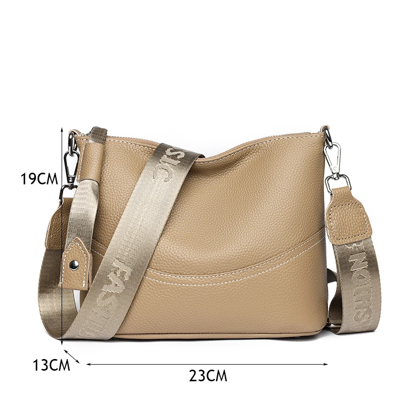 Fashion Genuine Leather Shoulder Bag for Women High Quality Cowhide Handbag and Purse Ladies Messenger Crossbody Bag Sac A Main