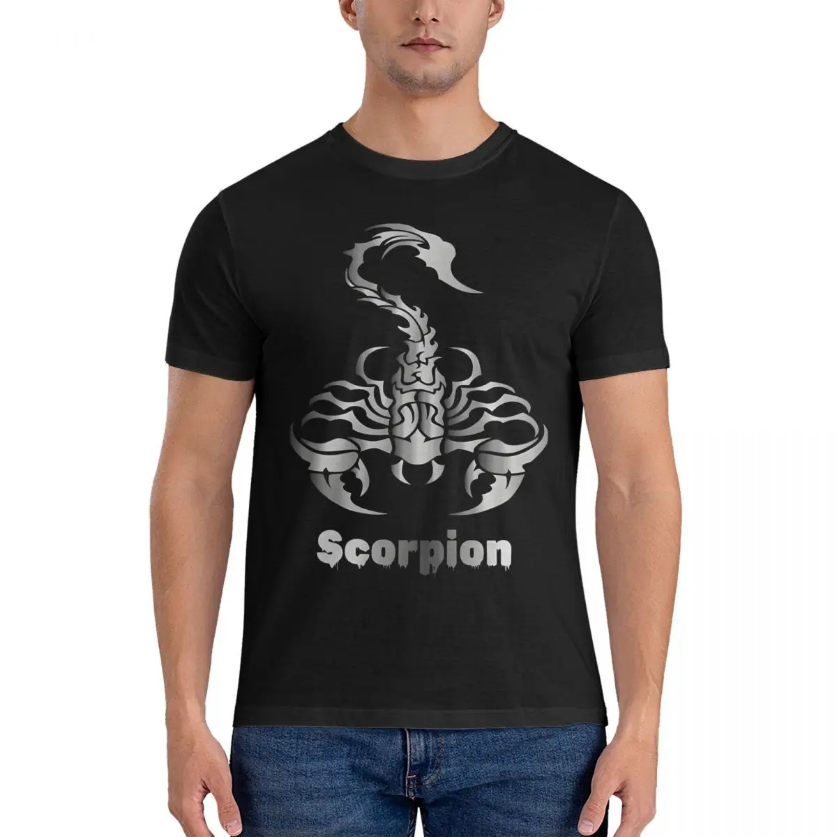 Tribal T-Shirt Men S-Scorpions Unique Cotton Tees Round Collar Short Sleeve T Shirt Graphic Printed Clothing