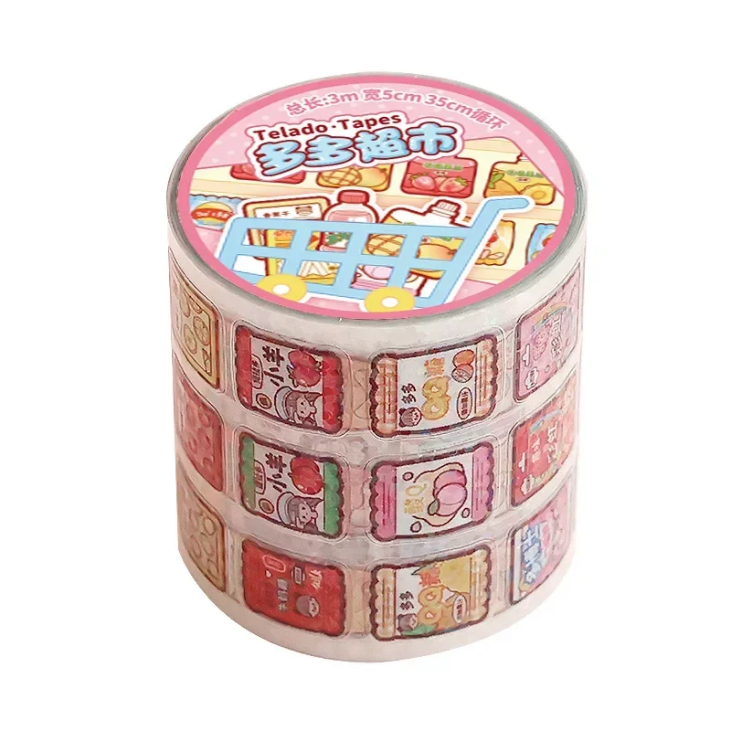 3 м граффити супермаркет еды напитки овощи лента милый мультфильм креативные декоративные наклейки обратно в школу