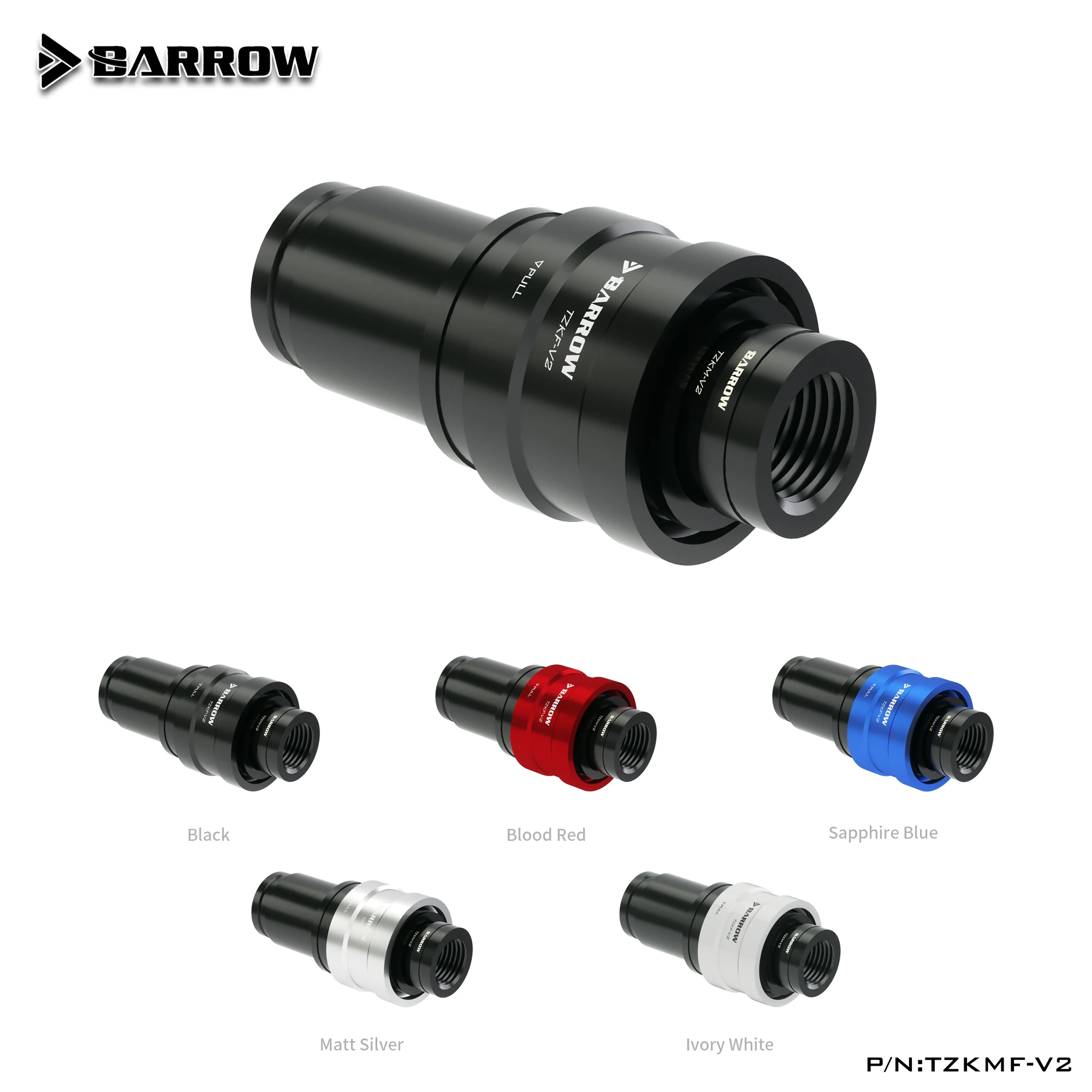 

Barrow Drain Valve Water Cooling Fittings Coupling Male to Female / Quick Cut off Water Valve TZKMF-V2