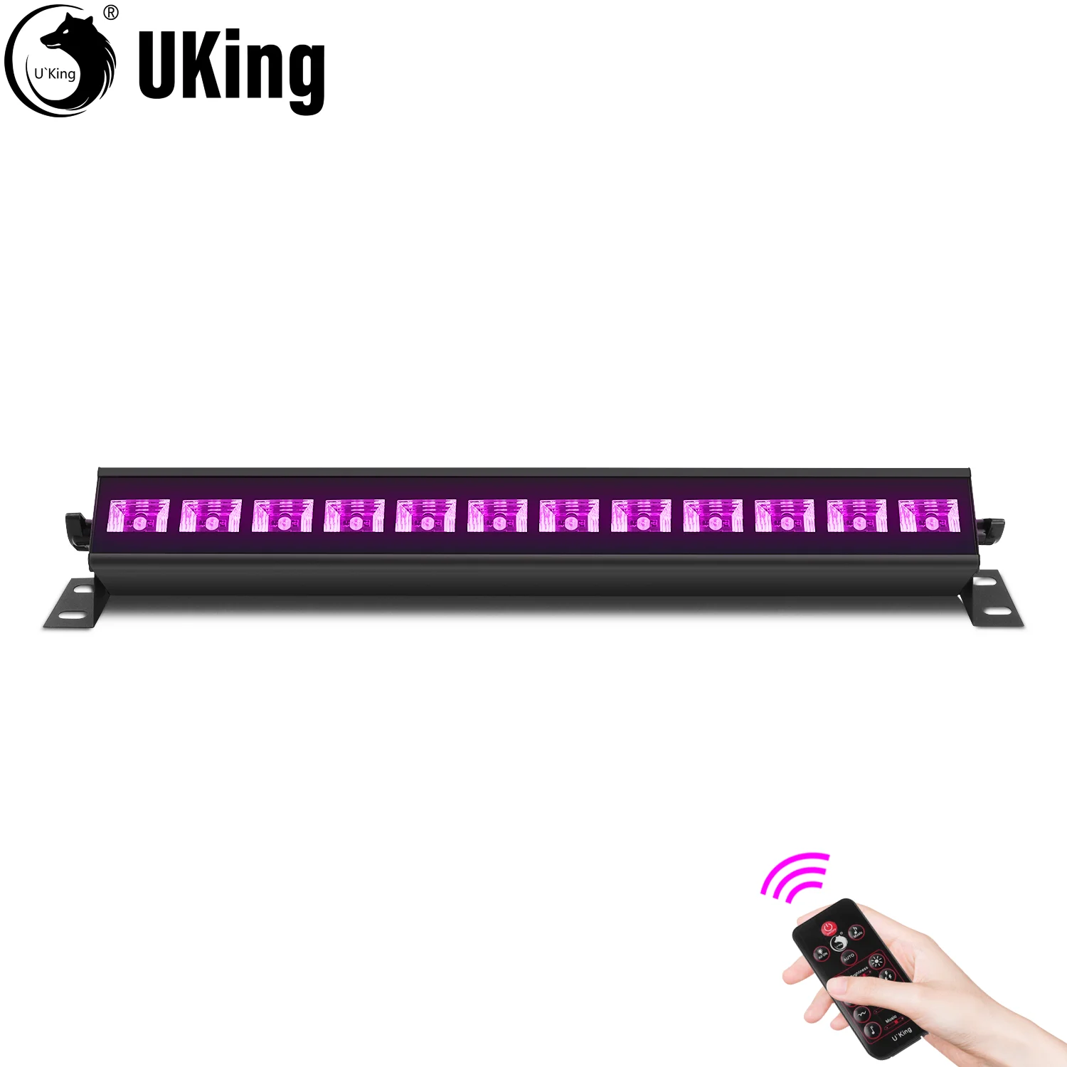 U'King UV 12LED Blacklight Bar Wall Wash Light Stage Effect Lighting With Remote Controller Party Lights For Dance Bar Wedding