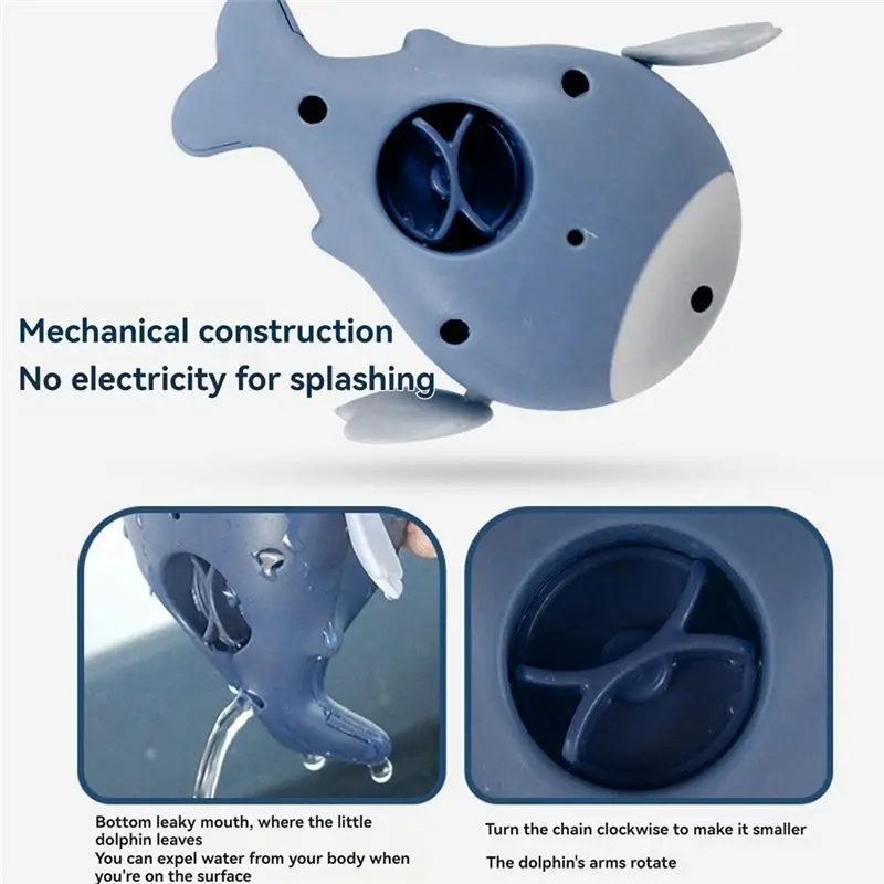 Banho altamente recomendado e água jogando patos, golfinhos, natação, relógio flutuante