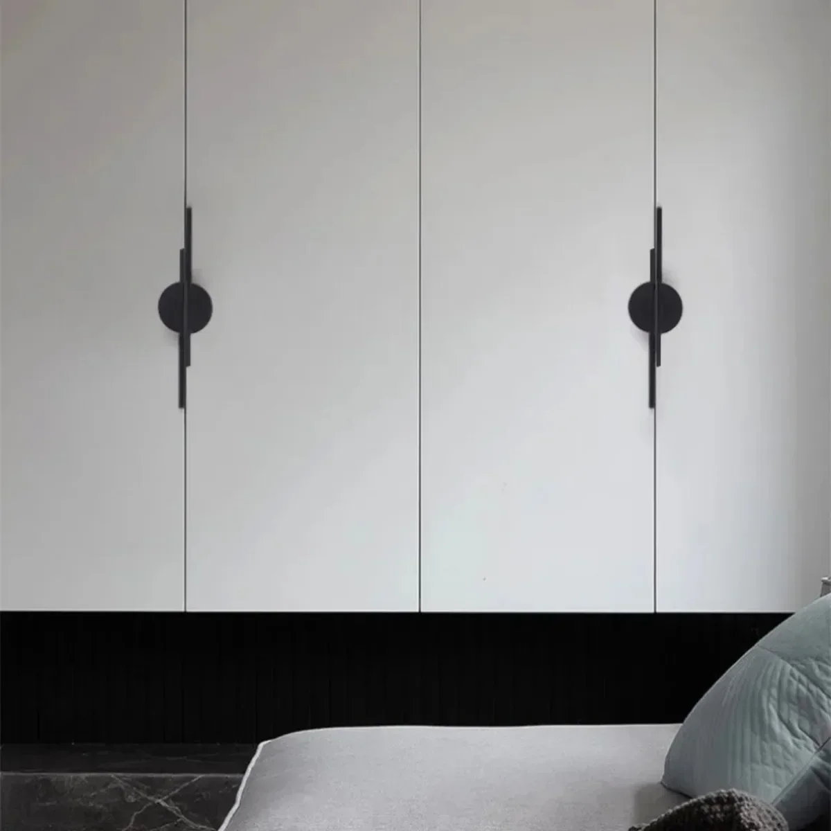 Minimalist Style semicircle furniture handles Black Wardrobe Kitchen Cabinet Handles Personality Creative Cabinet Pulls