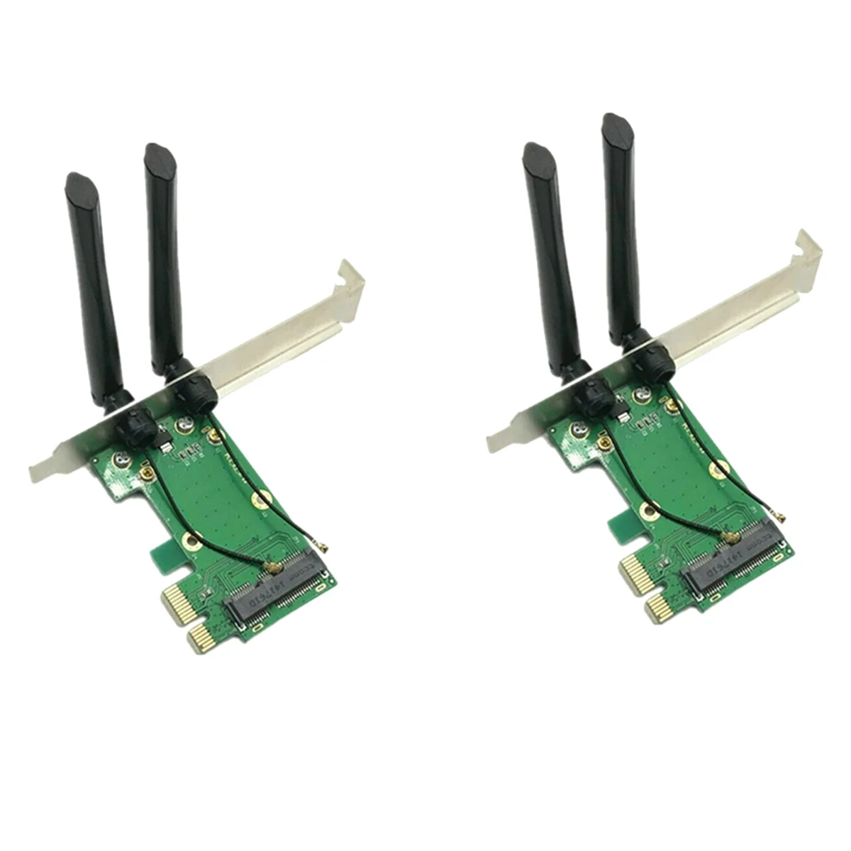 For PC Wireless Card WiFi Mini PCI-E Express to PCI-E Adapter with 2 Antenna External