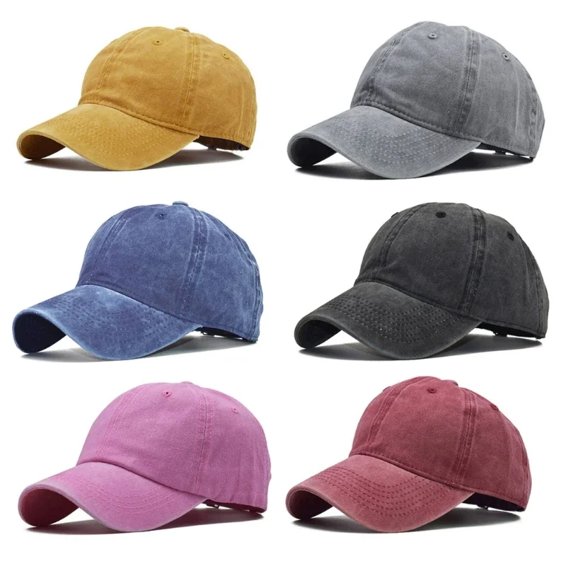 7 Colors Washed Cotton Board Kids Baseball Cap Children Hip Hop Boys Girls Hat for 3 4 5 6 7 8 Years Old Wholesale قبعات مواليد