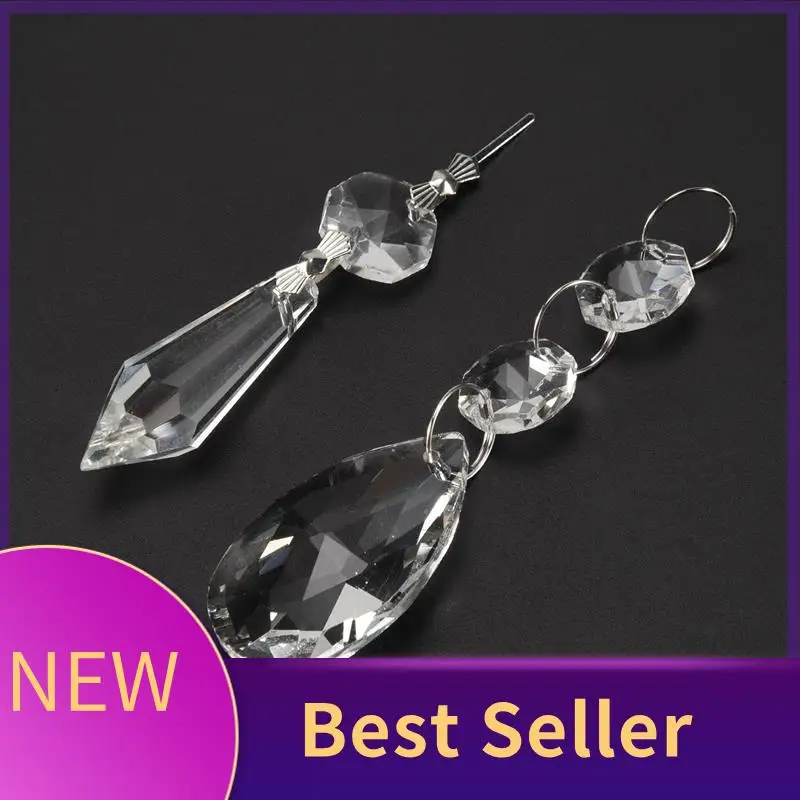 

ABLU-24 Pcs Chandelier Crystal Prisms Pendants Set 38 Mm Clear Teardrop Icicle Chandelier Crystals Parts Replacement Crystals