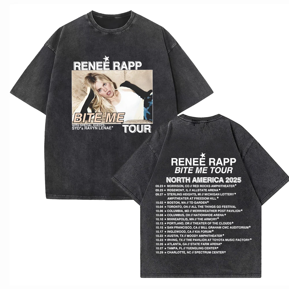 

Renee Rapp Cotton Shirts Bite Me Tour 2025 O-Neck Cotton Man Woman T-Shirts