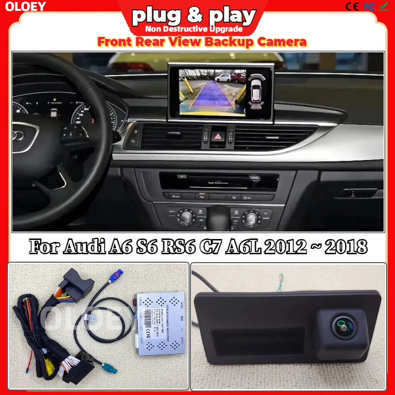 

For Audi A6 S6 RS6 C7 A6L 2012 ~ 2018 Original Screen Plug and Play HD Front Rear Bakcup Reverse Camera Parking Assistant