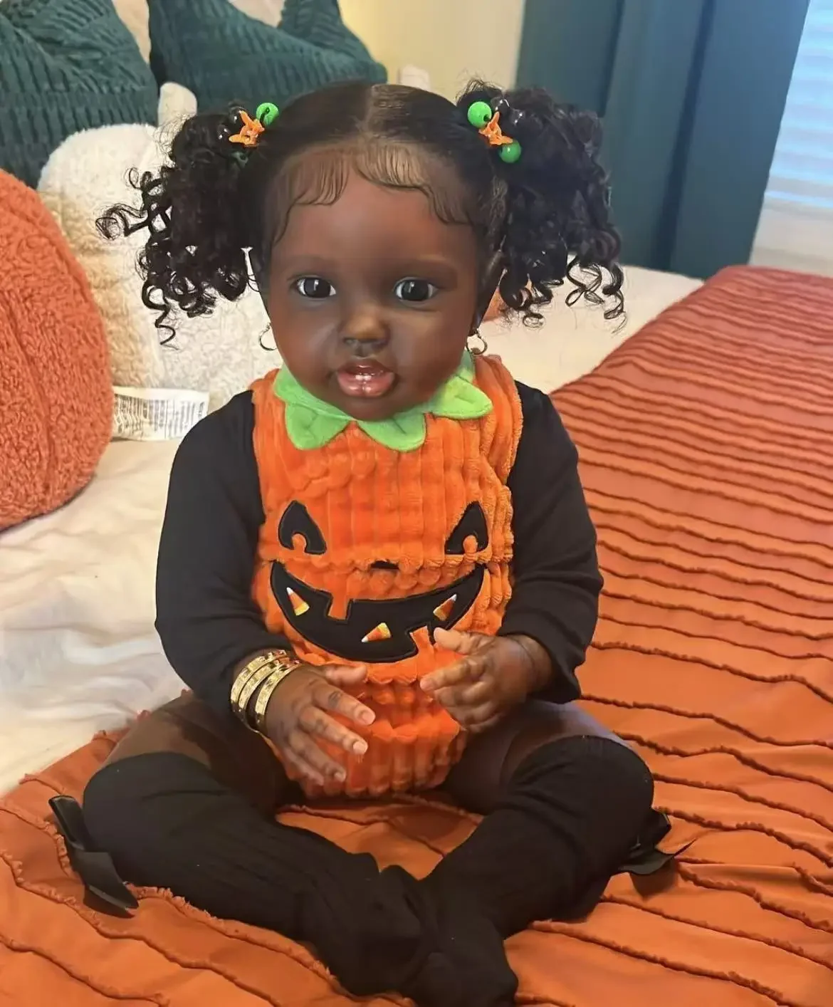 カスタマイズされた限定供給 24 インチリボーンベビーロッティ褐色肌アフリカ少女すでに完成した人形別のドレス