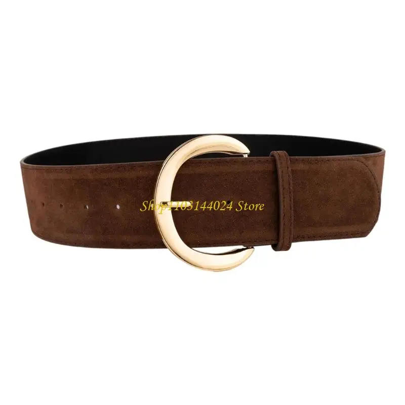 

N5KE Skilled Wide Leather Belt Everybody Outfits Soft Faux Leather Unisex Daily Use