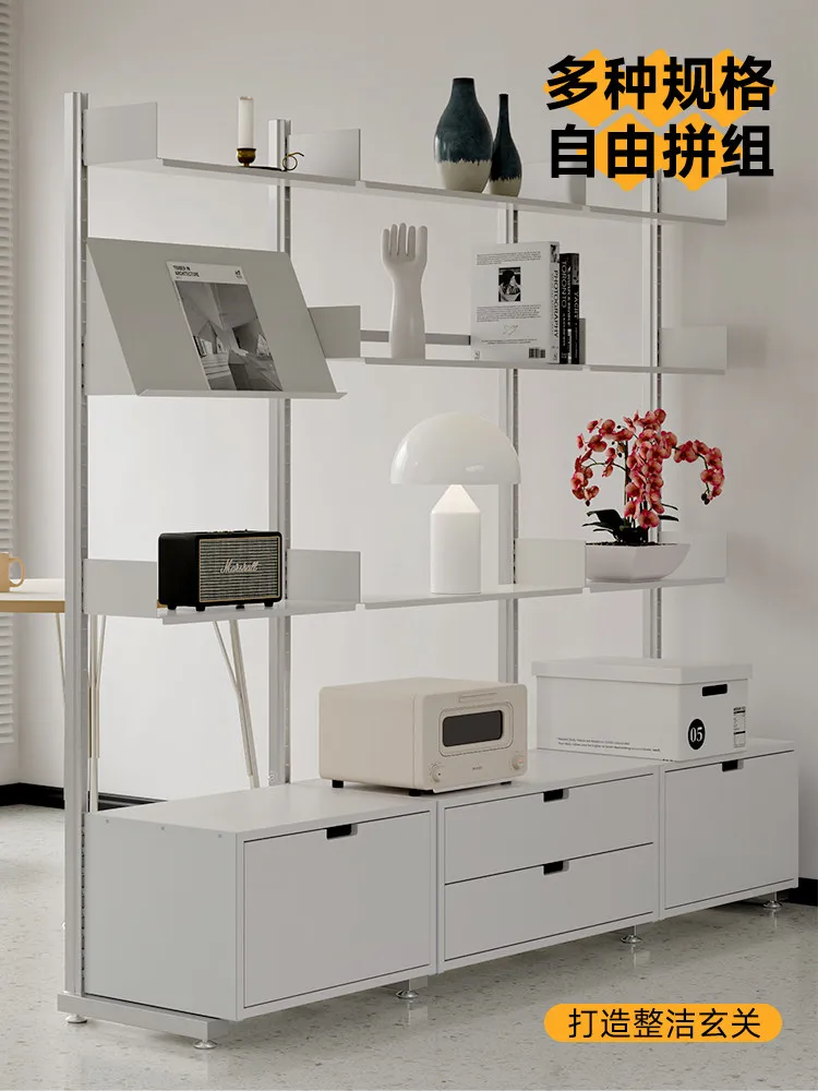 Simple multi-layer shelf, no punching wall storage rack, living room partition display rack