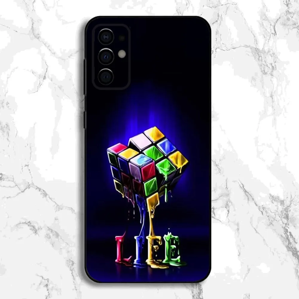 Cool Funny Rubiks Cube Phone Case For Samsung S24,S21,S22,S23,S30,Ultra,S20,Plus,Fe,Lite,Note,10,9,5G Black Soft Cover