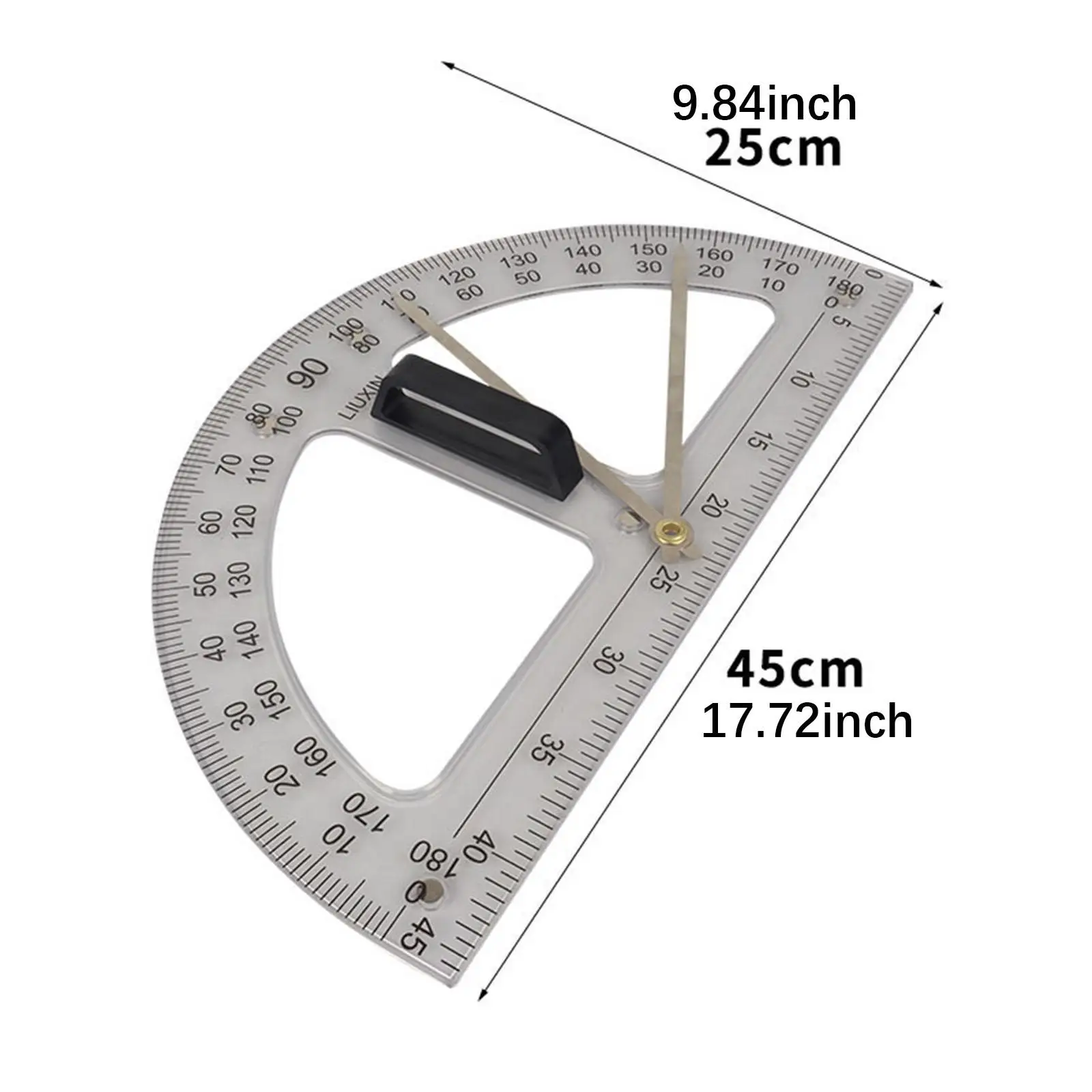 Math Geometry Ruler Protractor Big Size for Engineering Drawings Black Board