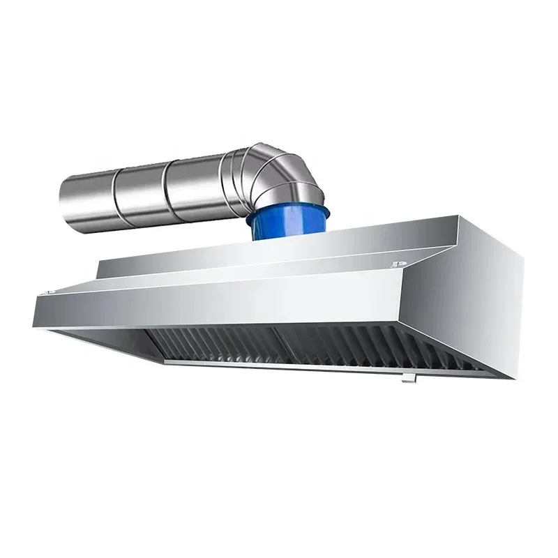 Commercial Stainless Steel Smoke Exhaust Vent Hood Restaurant Hotel Kitchen Extractor Range Hood System