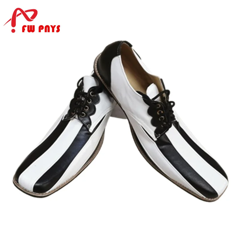 36cm PU B ‌ fehlt weiße Clown-Schuhe mit spitzer Zehenpartie für Erwachsene, freie Größe, Club-Zirkus-Gefälligkeiten, Joker-Schuhe, Anime, Halloween, Karneval, Party