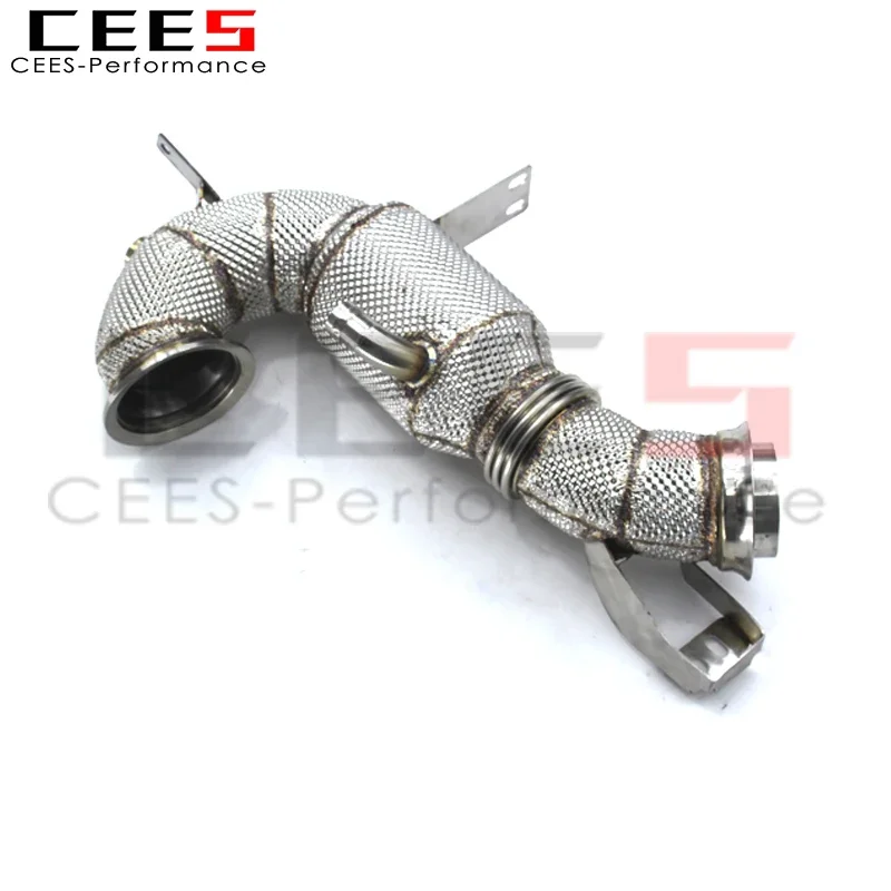 CEES Catted Downpipe for Mercedes-Benz GLE53 AMG W167 3.0T 2020-2021 Stainless Steel with Heat Shield Catalyst Exhaust Systems