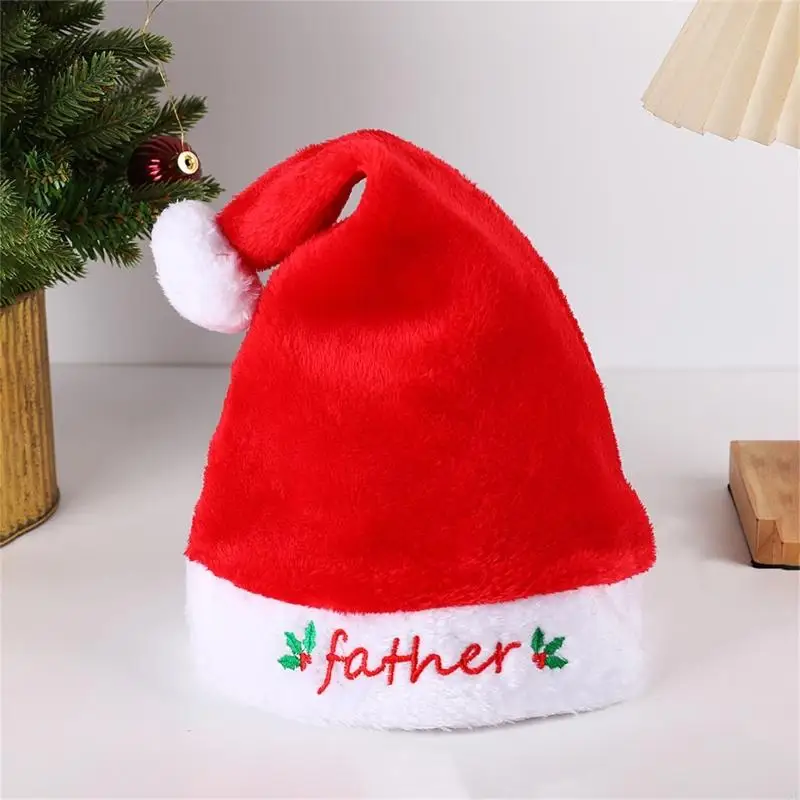 Y3NE Festival Santa Hats Short Plush Warm Winter Father Christmas Hats Party Accessory