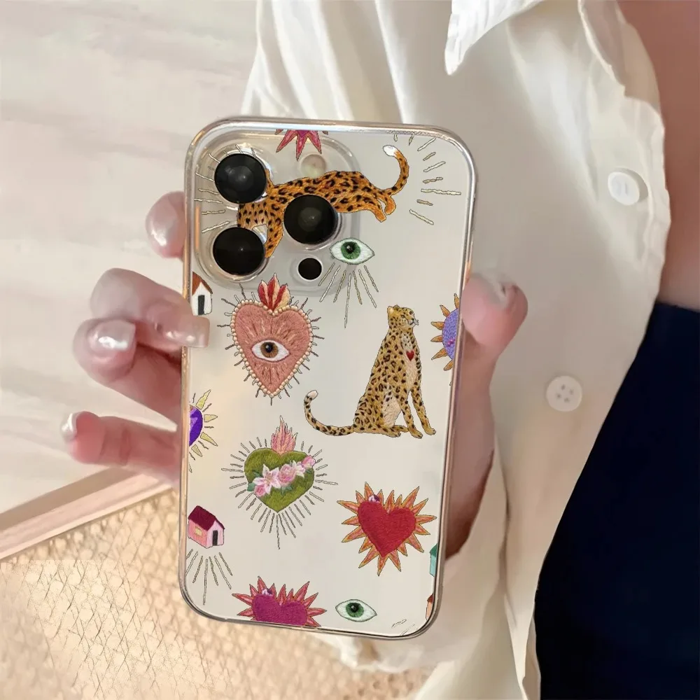 Aesthetic Art Leopard Clear Case for iPhone 16 12 13 mini 11 14 15 Pro Max XR 8 Plus Fashion Cheetah Ultra Thin Silicone Cover - náhled 3