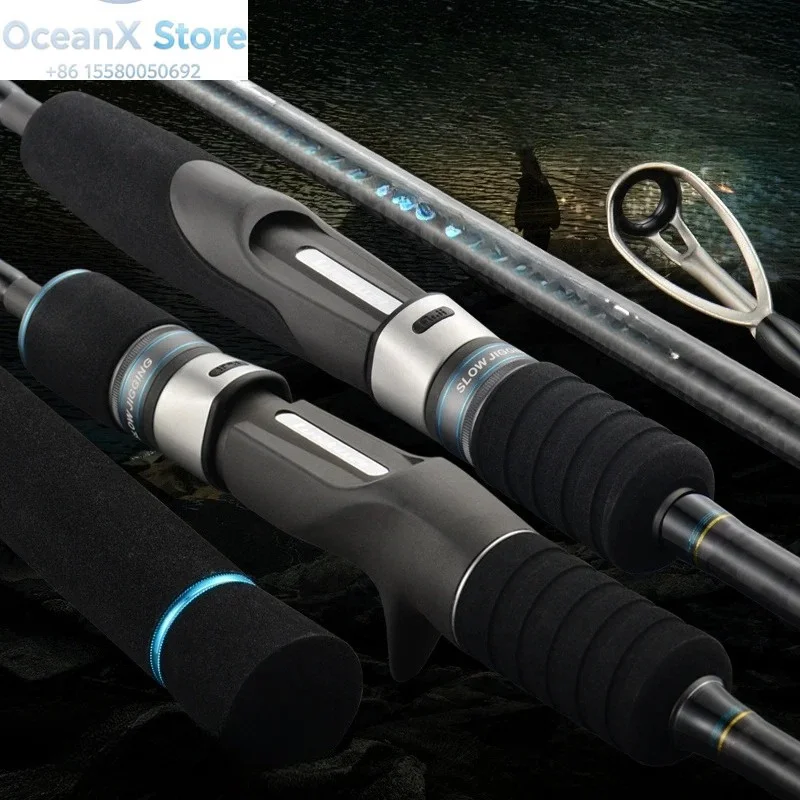 Solid Carbon Lightweight Slow Jigging Fishing Rod, 1.91m, 70-200g Lure Weight view 2