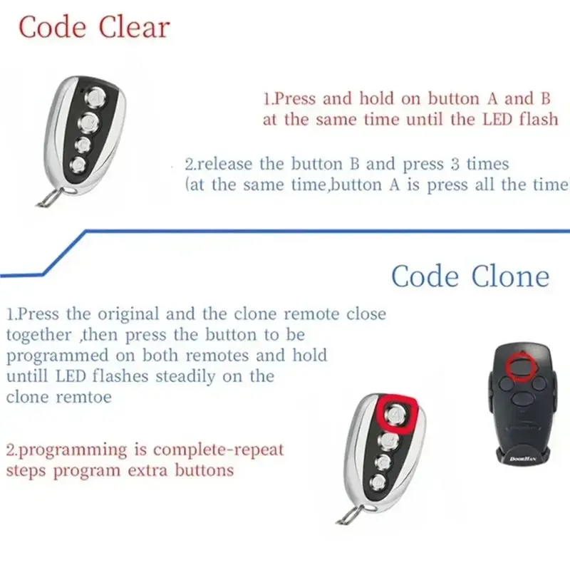 【ترويج】جهاز تحكم عن بعد عالمي 3 قطع 433.92 ميجا هرتز لأبواب المرآب والبوابات ناسخ سلسلة مفاتيح بأزرار لفتح باب المرآب
