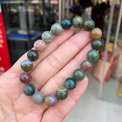 New 6/8/10/12 MM Natural Indian agate Quartz Crystals Strand Beaded Bangles Bracelets for Women Healing Crystal Stone Jewelry