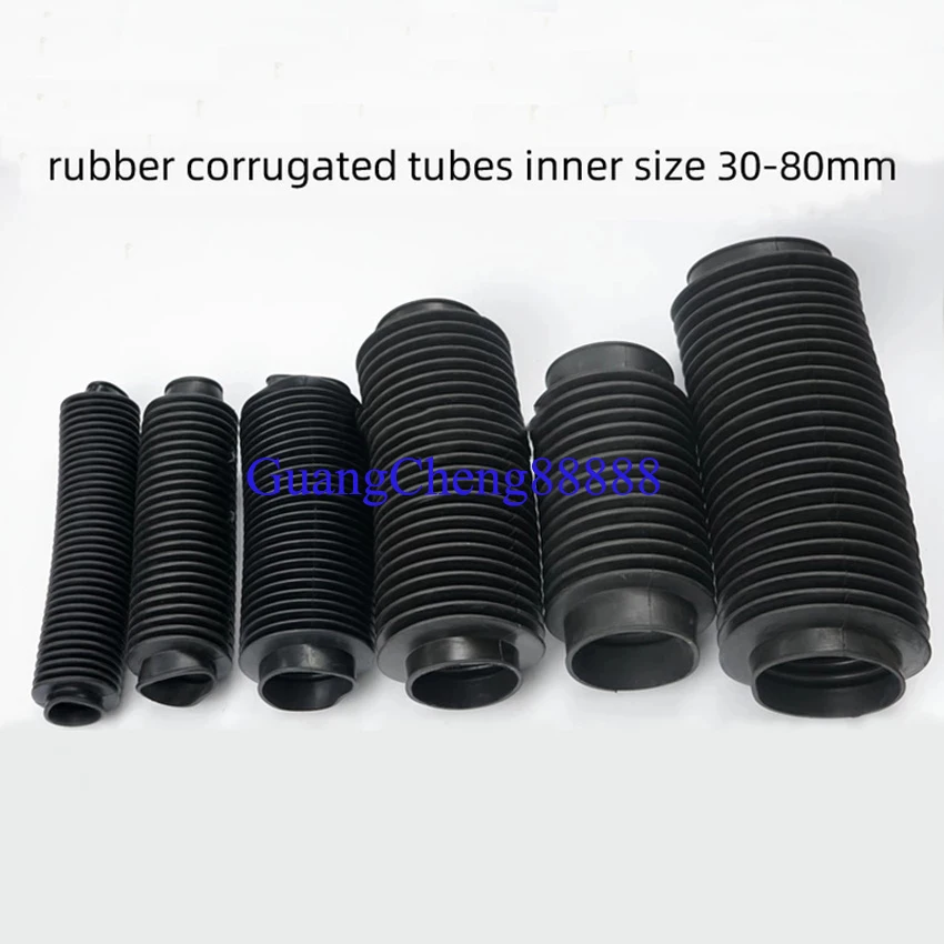 1PC New Black Rubber Corrugated Sleeve Flexible Moulded Bellows Rubber Nitrile Oil Resistant Dust Cover Tube Bellow Boot Covers