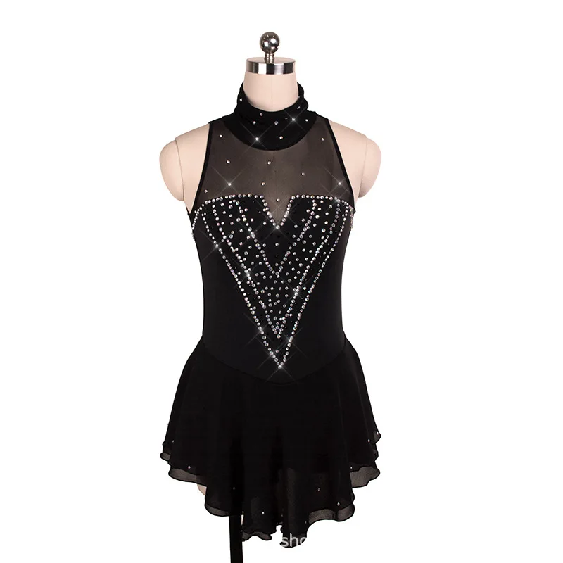 

customized adult figure skating dress girls' performance costume competition grading dress 16 color optional танцевальный костюм