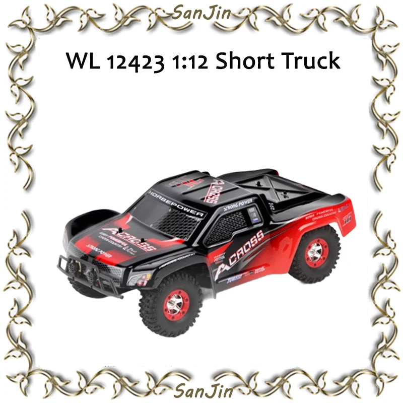 Weili 12423 2.4g Remote-controlled Electric Four-wheel Drive Short Truck 1:12 Full Scale Off-road High-speed Drift Vehicle