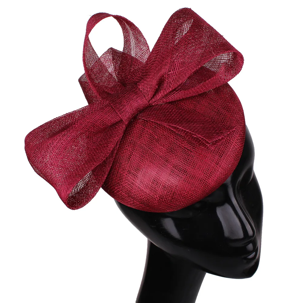 Sinamay-Sombrero de novia de 4 capas para mujer, tocado blanco de alta calidad, accesorios para el cabello para banquete y cóctel