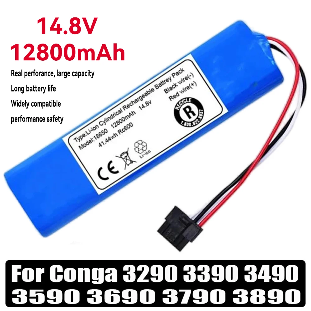 Original Rechargeable 14.8V 12800mAh battery For Conga 3290 3390 3490 3590 3690 3790 3890 Sweeping Mopping Robot Vacuum Cleaner