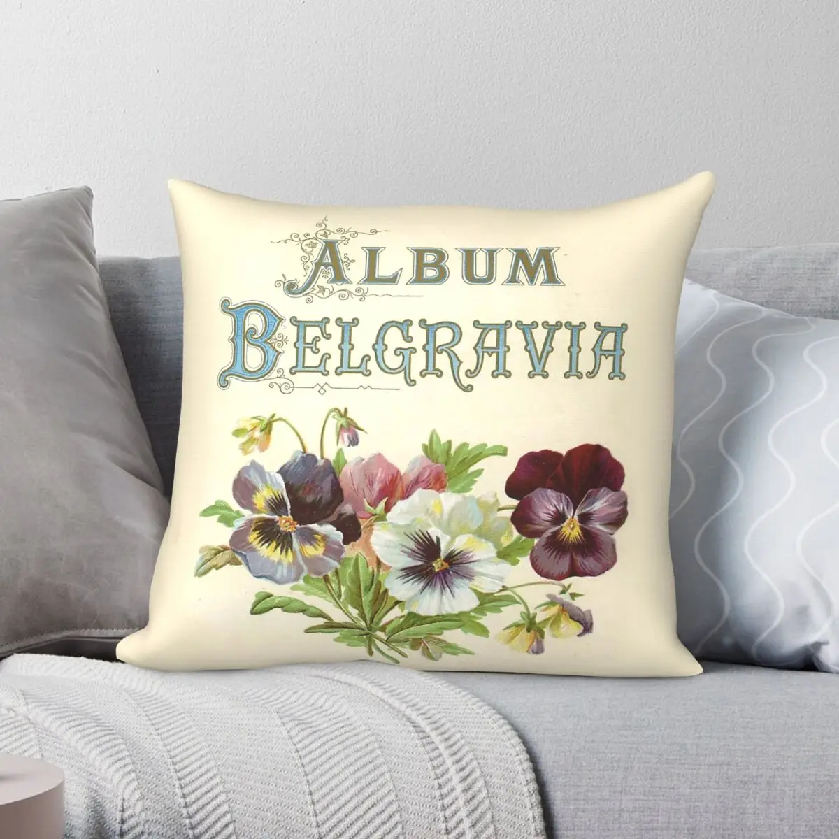 John Lunn Album Belgravia Square Pillowcase Polyester Linen Velvet Pattern Zip Decor Sofa Seater Cushion Cover