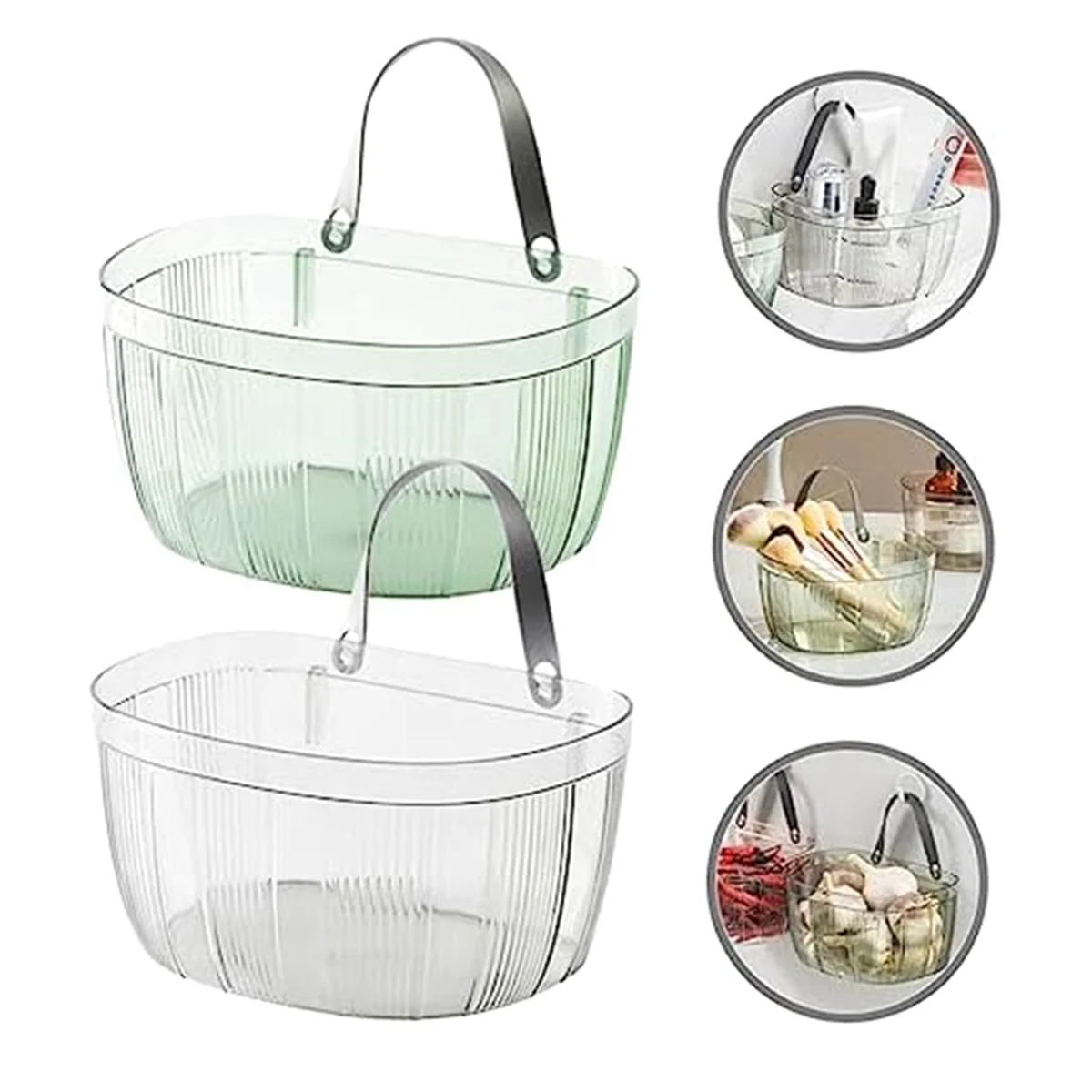 2Pcs Home Wall Hanging Basket Plant Hanger Hanging Clutter Baskets Hanging Storage Organizer Pots for Plants Bathroom