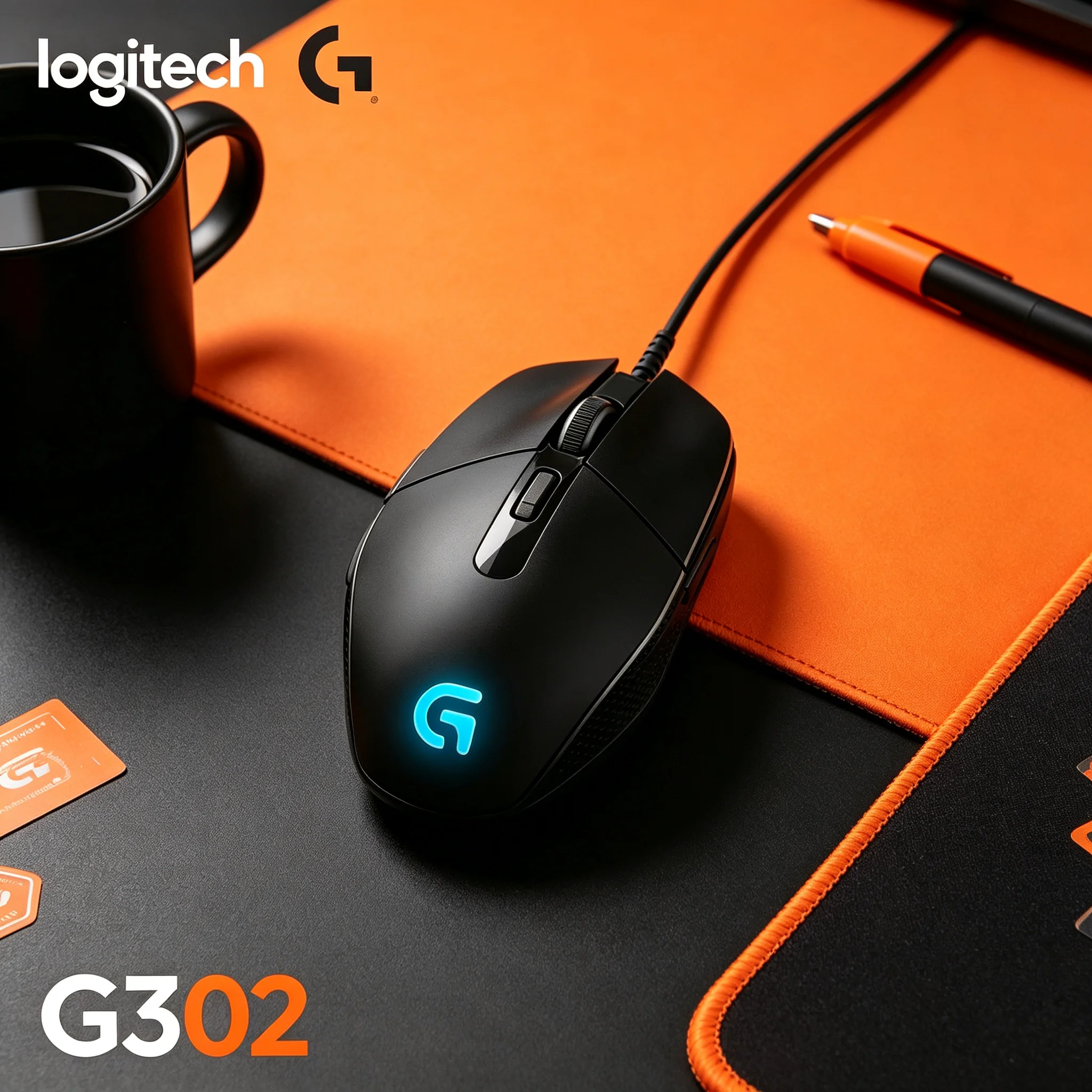 Logitech G302 Daedalus Prime Gaming Mouse Wired RGB Backlit Esports Mice for CS2 Valorant PUBG League of Legends Game Player