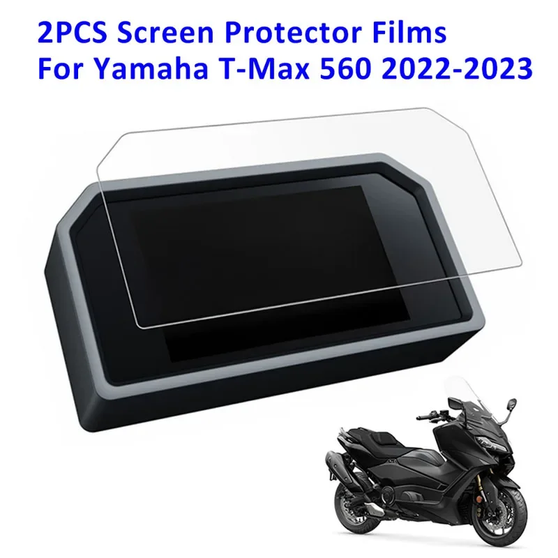 2Pcs/Set Clear TPU Motorcycle Dashboard Instrument Cluster Screen Protector Film For Yamaha TMAX T-Max 560 2022 2023 Accessories