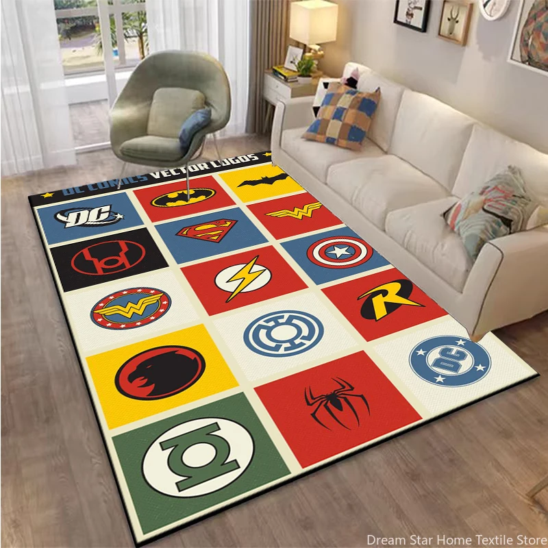 Disney Superhero Marvel-Avengers Kids Area Rug,Carpet for Home Living Room Bedroom Sofa Doormat Kitchen Decor,Non-slip Floor Mat