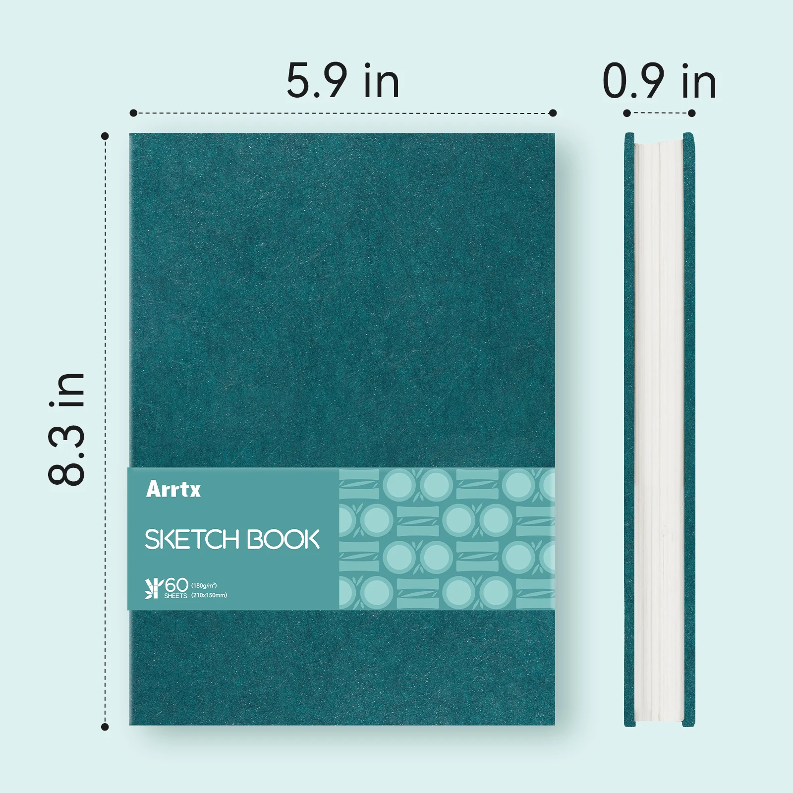 Arrtx A5 Hardcover Sketchbook 120 Pages 180g Acid-Free Drawing Pad, 8.3
