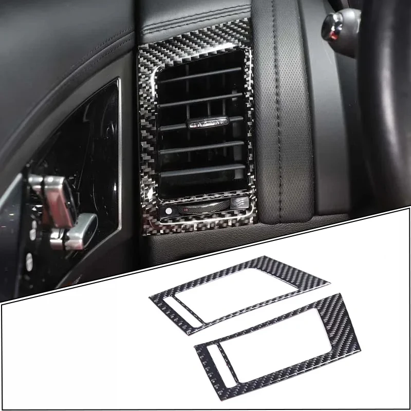 

Soft Carbon Fiber Car Center Console Side Air Outlet Vent Cover Trim Sticker Car Accessories For Jaguar F-TYPE 2013-2022