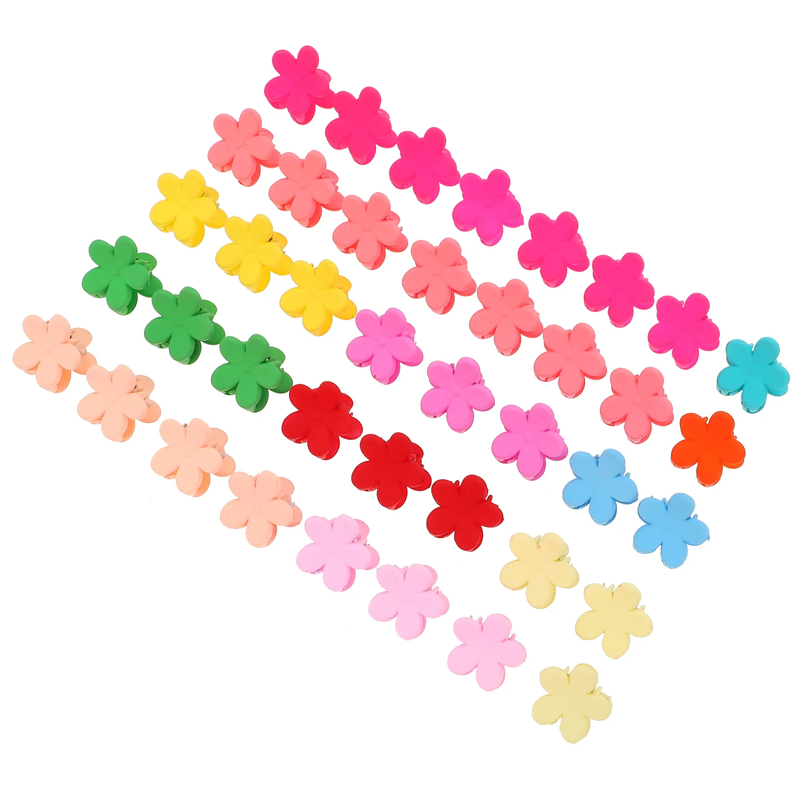 

40pcs Small Flower Clips For Baby Kids Girls Vibrant Colorful Durable Plastic Jaw Barrettes Anti-Slip Hair Clip Clamp Kids Jaw