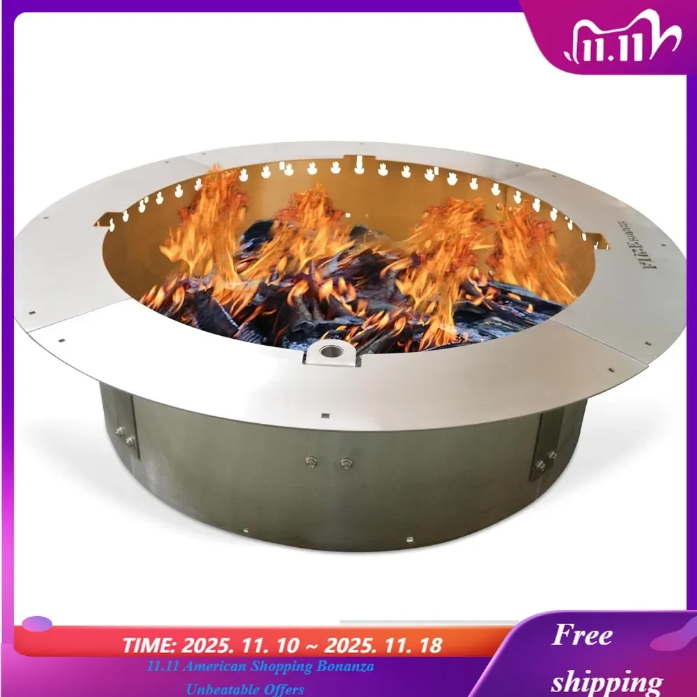 

Heavy Duty Smokeless Stainless Steel Fire Pit Ring Insert for Outdoors - 29" Round Insert, 37" Outside Flange