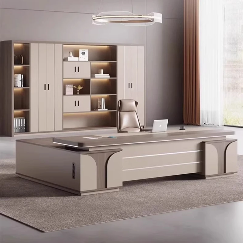 Desktop Double Cabinet Room Desks L Shaped Modern Portable Office Work Table Chair Combination Filing Cabinet Writing Furniture