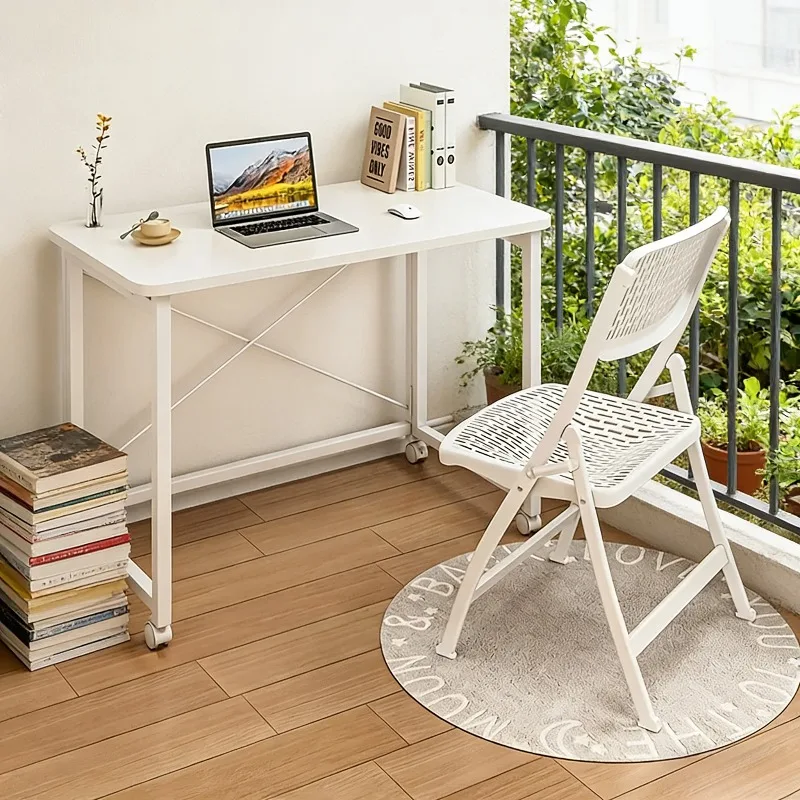 

Folding Computer Desk Movable Study Desk Home Bedroom Bedside Desk Office Laptop Table Space Saving Furnitur