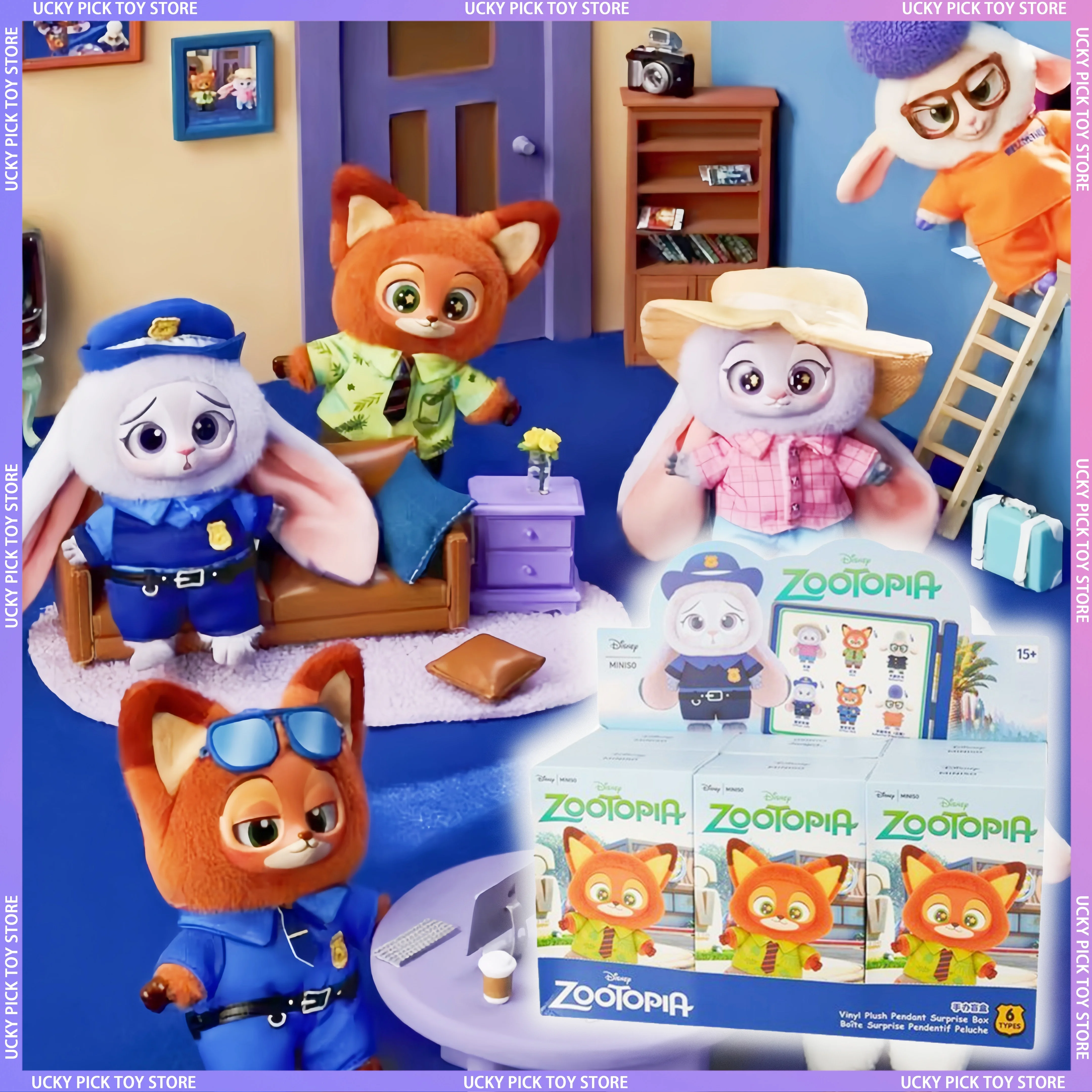 

Zootopia слепая коробка милый Ник Джуди фигурку Zootopia плюшевая виниловая кукла Mystery Box аниме фигурки мультяшная коллекция модель игрушки